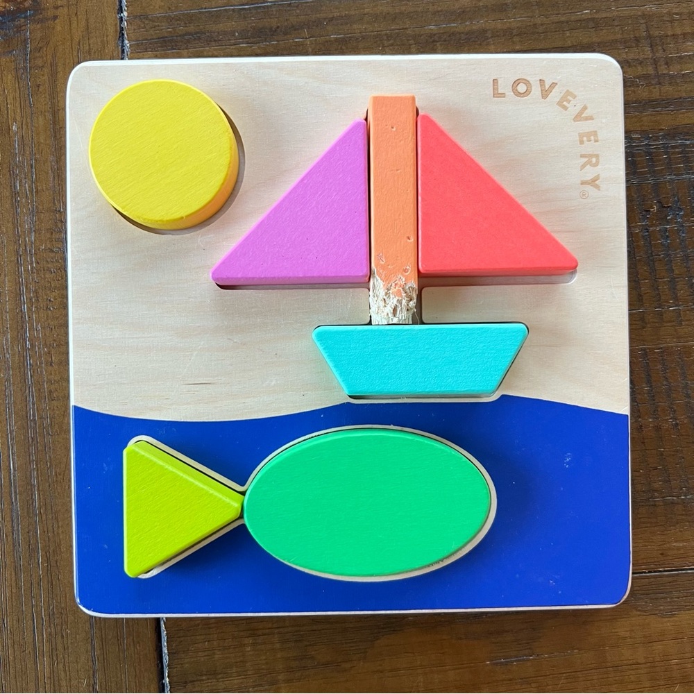 Lovevery Montessori Colorful Wooden double sided sunny day Puzzle